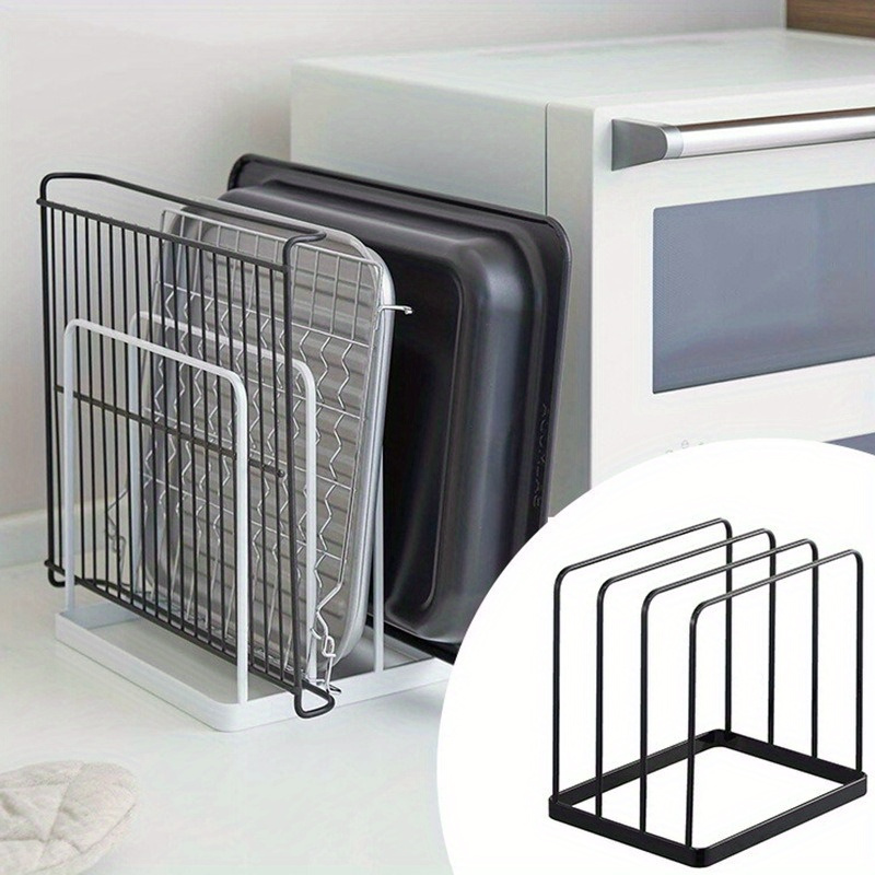 Kitchen Baking Tray Storage - Vertical Cutting Board Rack Four Layer