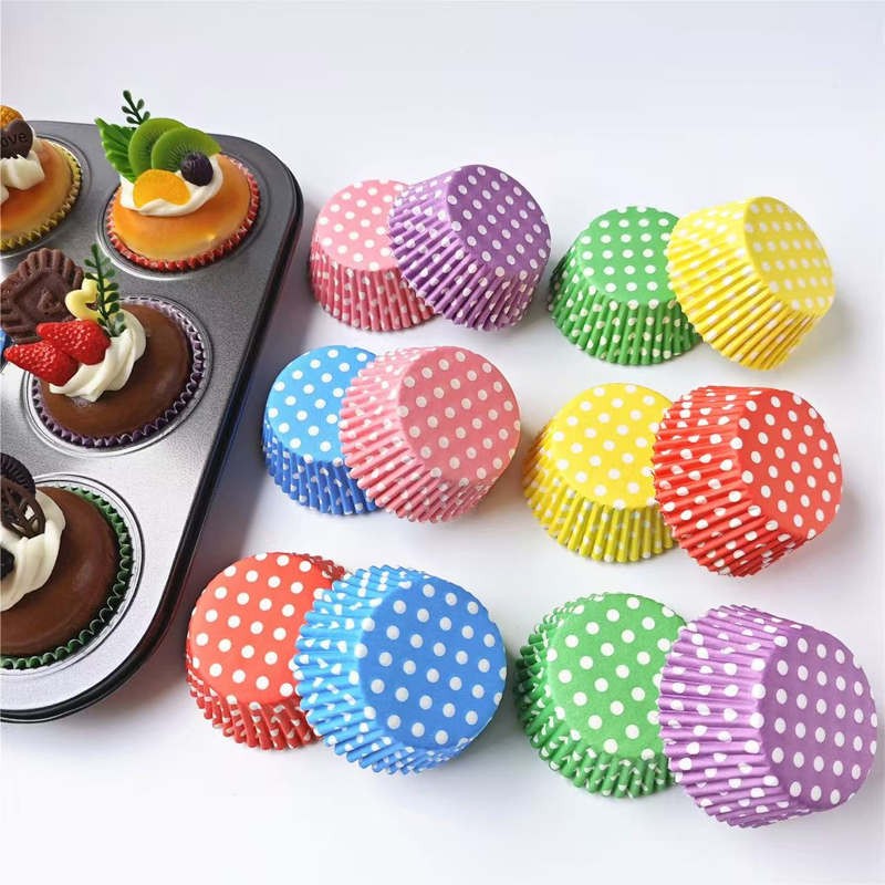 100Pcs Polka Dot Cake Paper Li - Kitchen Paper For Baking ulasan dan harga