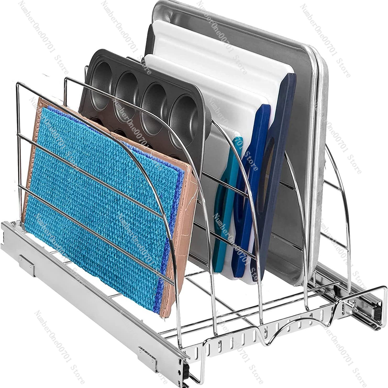 Slide-Out Kitchen Cabinet Orga - Kitchen Baking Sheet Organizer ulasan dan harga