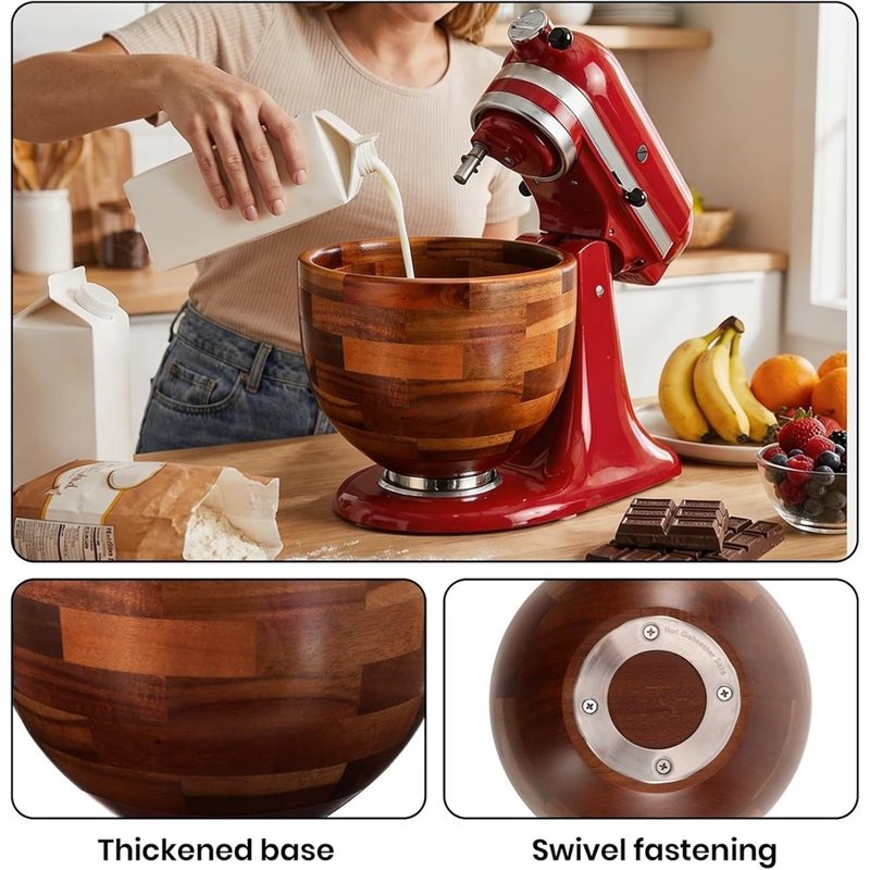 ABGH-Wood Mixing Bowl For Kitc - Kitchenaid Baking Bowl ulasan dan harga