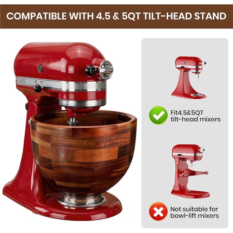 ABGH-Wood Mixing Bowl For Kitc - Kitchenaid Baking Bowl ulasan dan harga