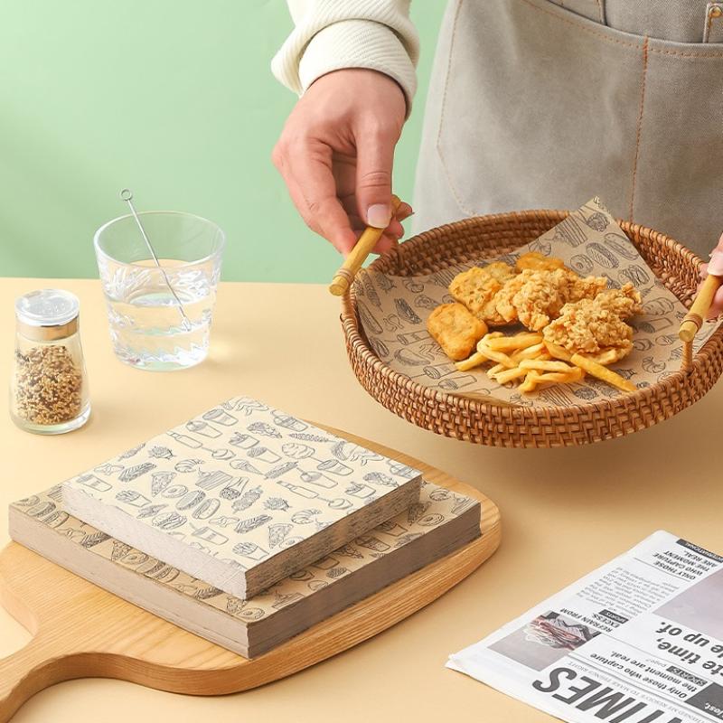 100pcs Oil-Proof Baking Food W - Kitchen Paper For Baking ulasan dan harga