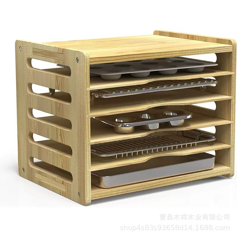 Solid wood kitchen storage rac - Kitchen Baking Sheet Organizer ulasan dan harga
