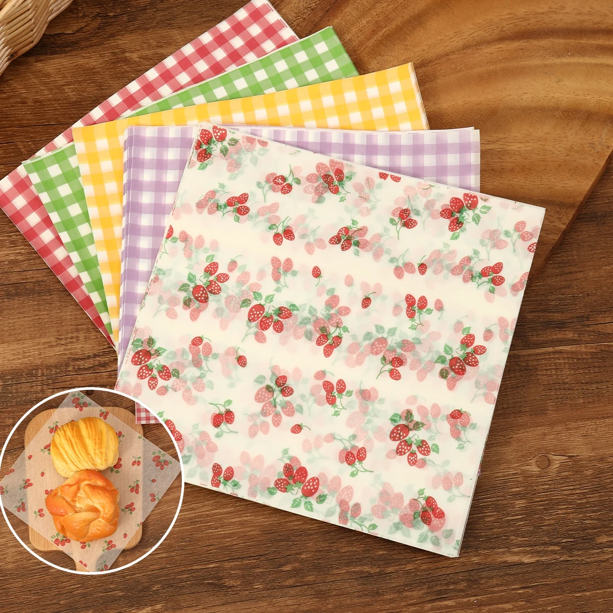 50Pcs Oilproof Wrapping Paper  - Kitchen Paper For Baking ulasan dan harga