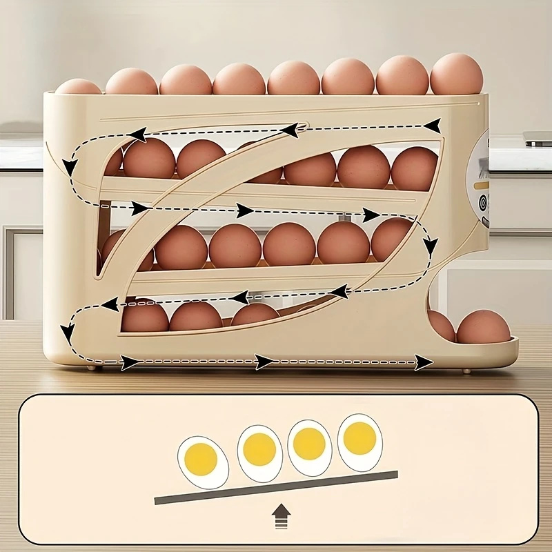 2-4 Tier Rolling Egg Storage C - Kitchen Baking Tray Storage ulasan dan harga