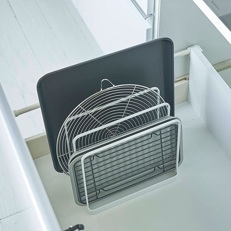Vertical Cutting Board Rack Fo - Kitchen Baking Tray Storage ulasan dan harga