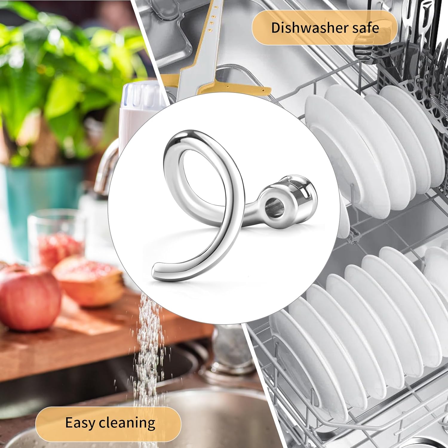 Stainless Steel Dough Hook Att - Kitchen Aid Baking Bread ulasan dan harga