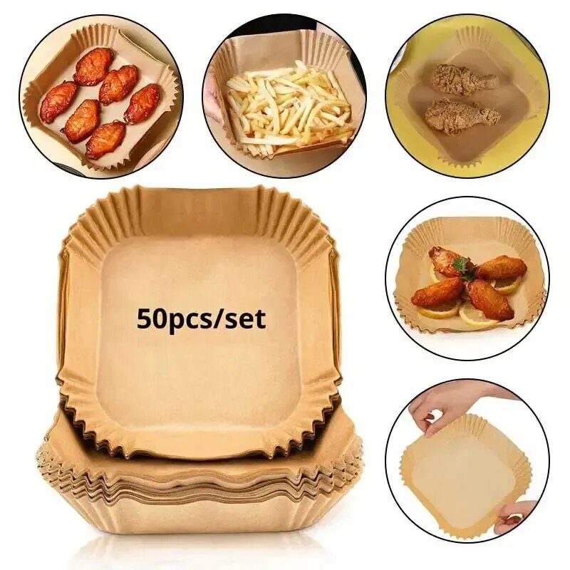 50Pcs Air Fryer Disposable Pap - Kitchen Paper For Baking ulasan dan harga
