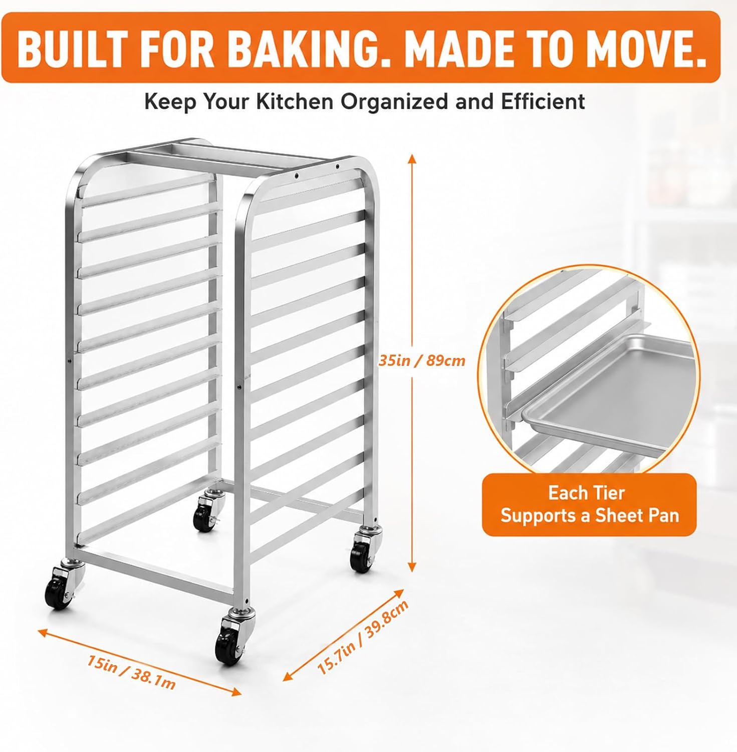 10 Tier Stainless Steel Sheet  - Kitchen Baking Sheet Organizer ulasan dan harga